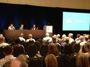 Dan Reed (right) joins panelists on keynote plenary at the first annual C.O.R.E. Conference in Amelia Island, FL